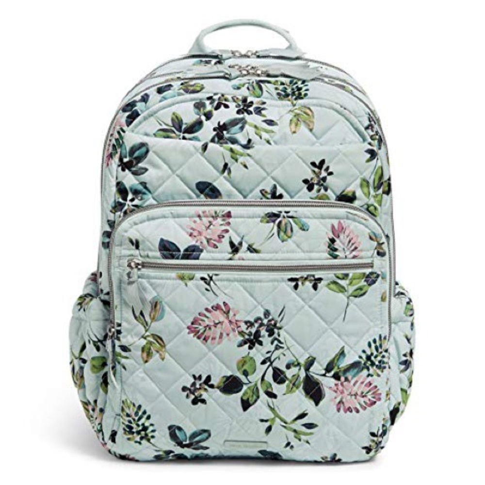 Vera Bradley Seawater Blooms Campus Backpack